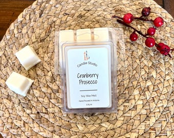 Cranberry Prosecco Wax Melts, Handmade Soy Wax Melts, Fall Scented Wax Melts and Holiday Gifts