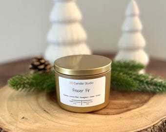 Fraser Fir Soy Candle, Christmas Tree Scented Candle, Handmade Soy Wax Candle, Holiday Decor and Christmas Gifts