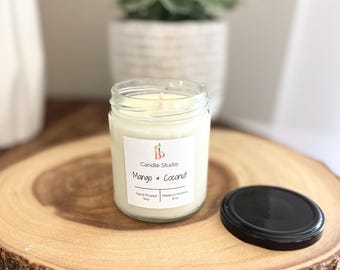 Mango & Coconut Soy Candle, Handmade Soy Wax Candles, Mother's Day Gifts and Summer Scents
