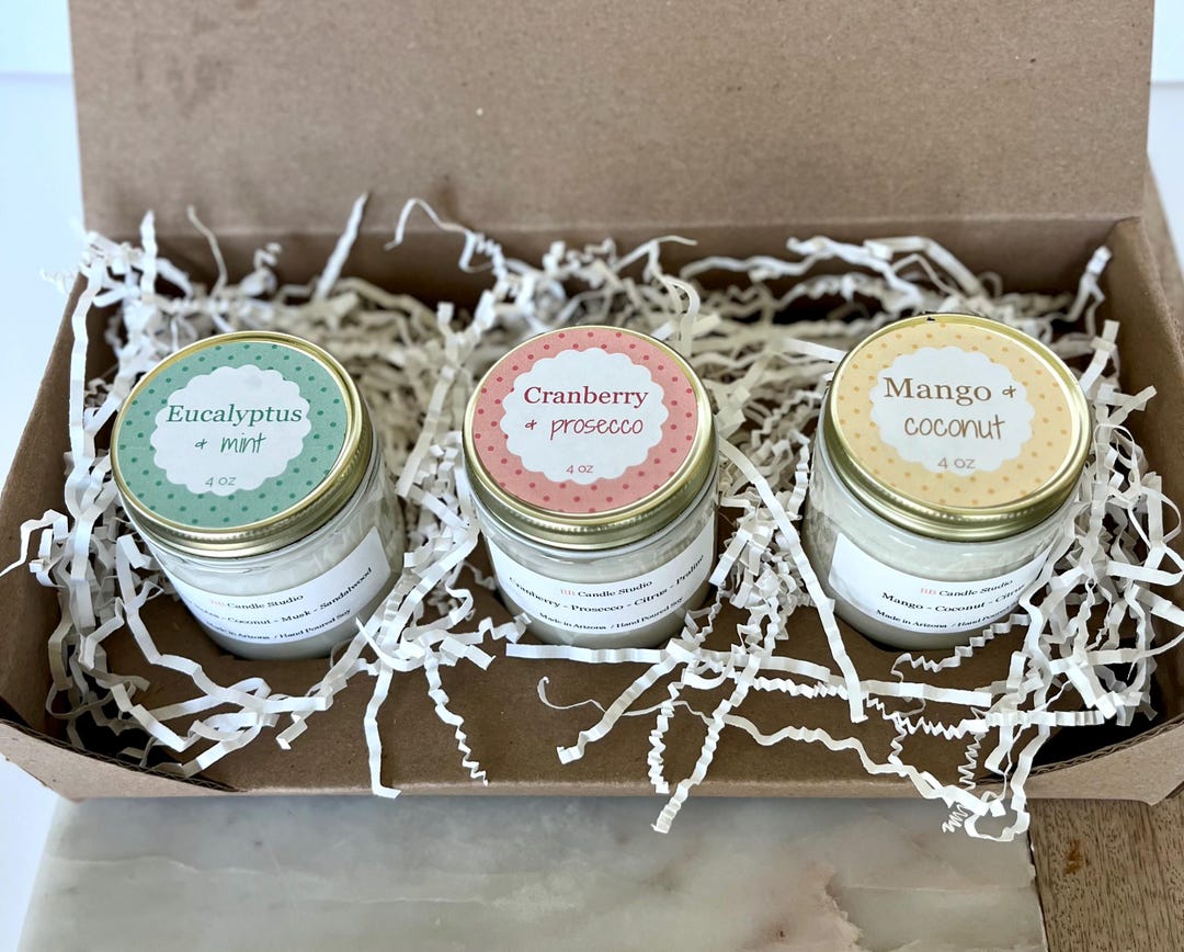Candle Gift Set, 4 Oz Soy Candles Set, Handmade Soy Wax Candles, Candle ...