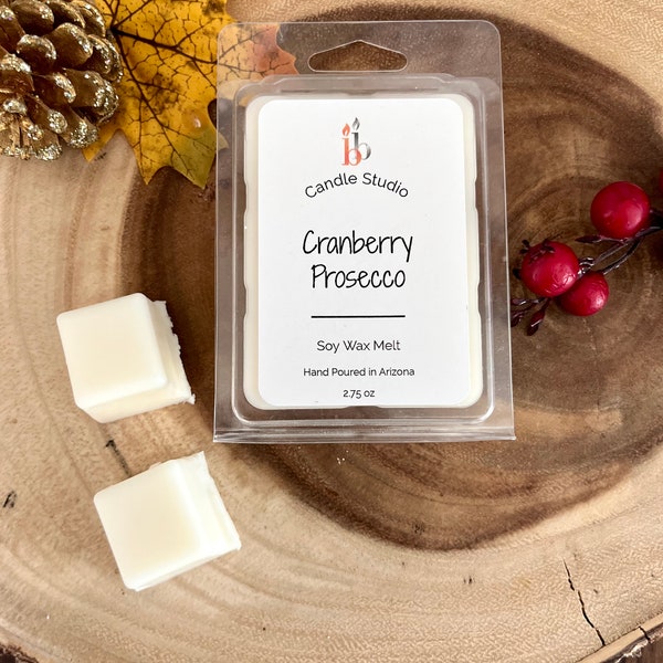 Cranberry Prosecco Wax Melts, Handmade Soy Melts, Fall Scents, Sparkling Champagne Scent, Stocking Stuffer's and Holiday Gifts