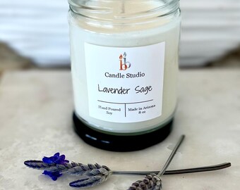 Lavender Sage Soy Candles, Spa Candles, Homemade Soy Wax Candles, Spring Scents and Mother's Day Gifts