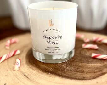 Peppermint Mocha Soy Candles, Handmade Soy Wax Candles, Christmas Candles and Holiday Gifts