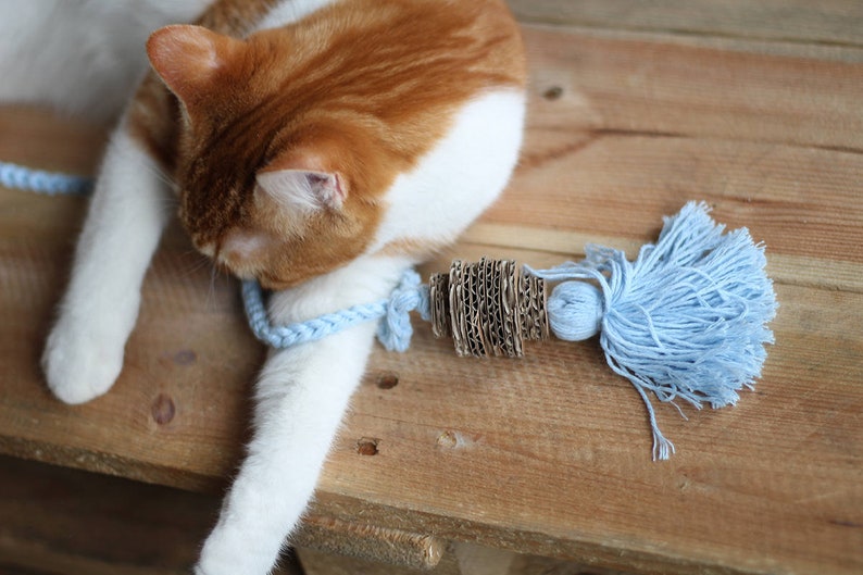 String Cat Toy Cotton Tassel with Cardboard Eco Friendly Etsy