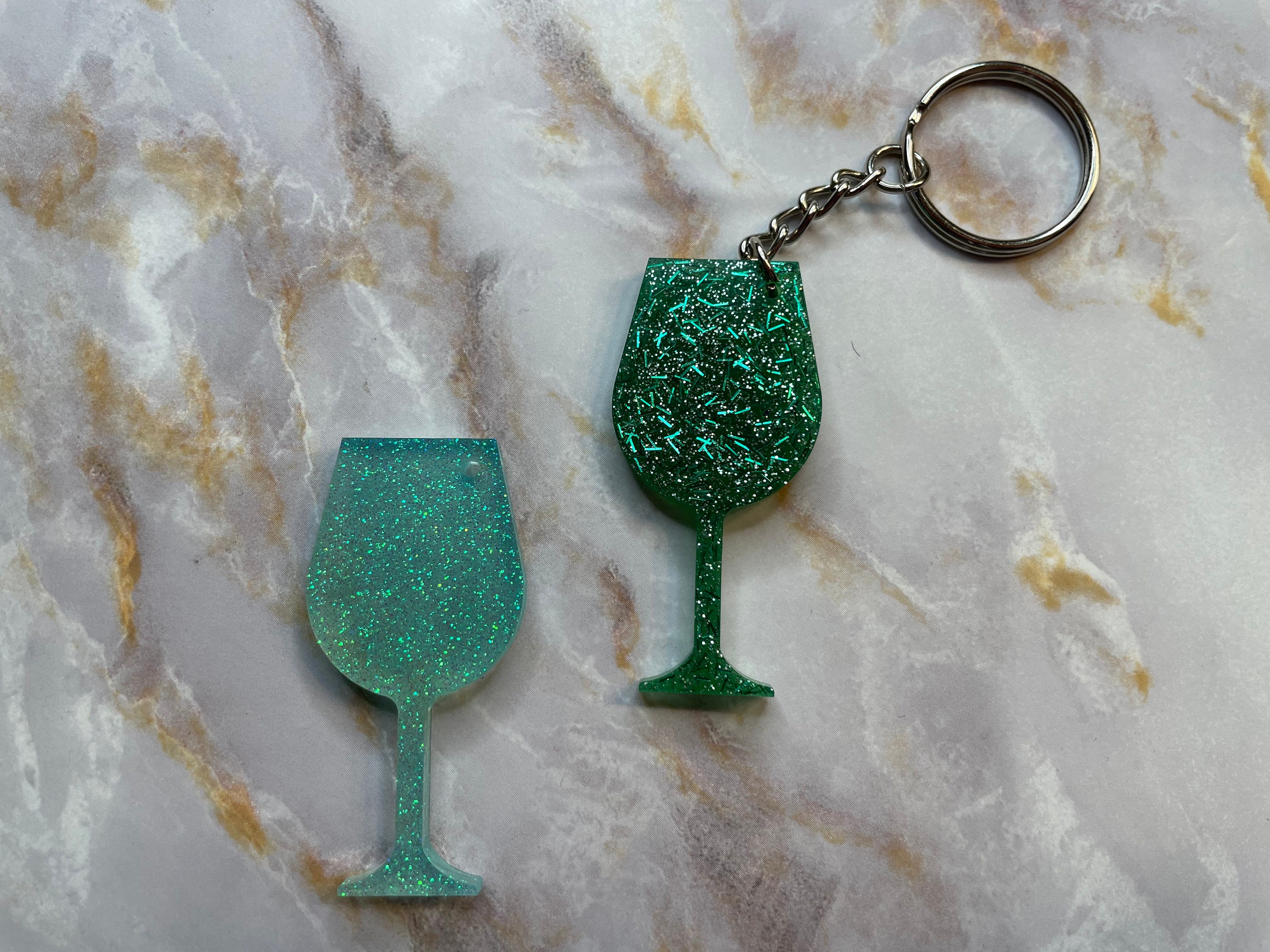 Cute Wine Glass Keychain Custom Etsy