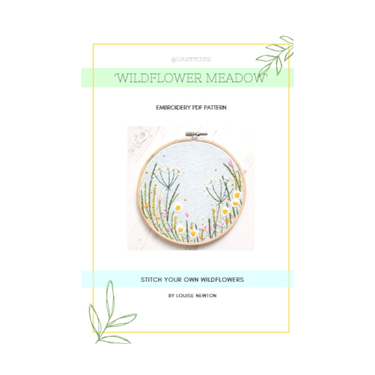 Wildflower PDF Pattern Floral Embroidery Pattern | Etsy