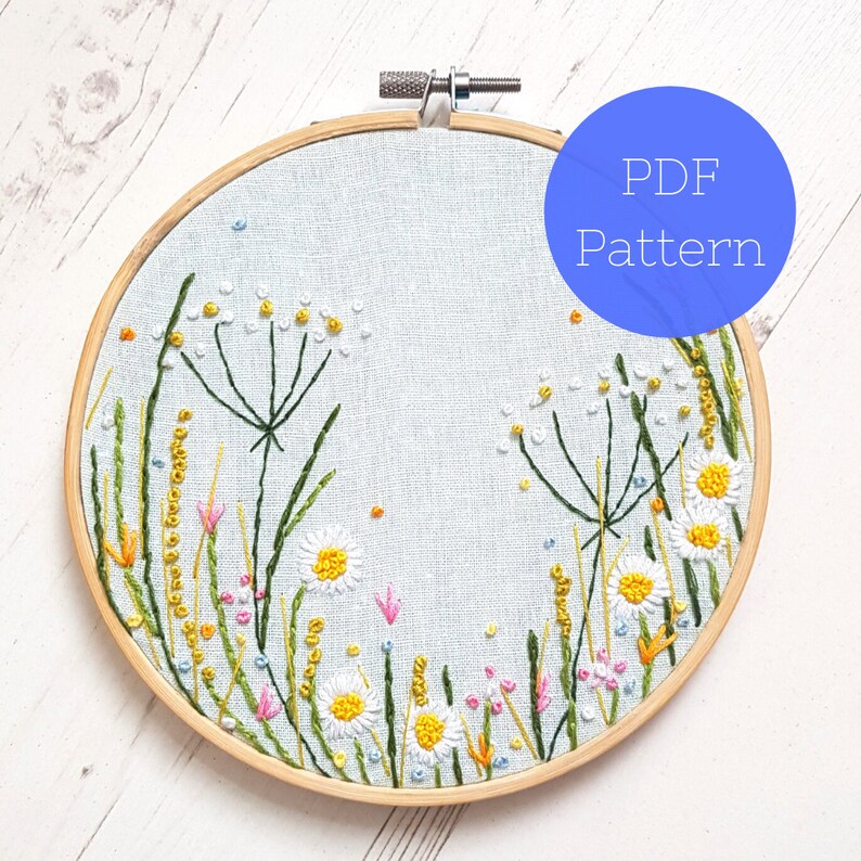 Wildflower PDF Pattern Floral Embroidery Pattern | Etsy