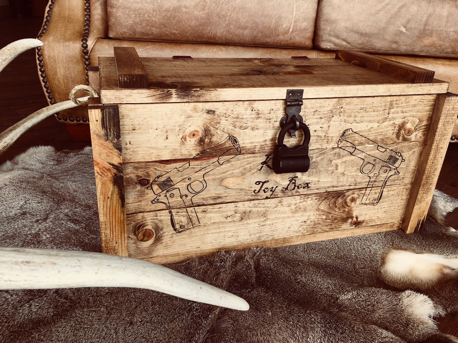 Real Wood Trunk Personalized Gun Storage Concealed Weapon Etsy