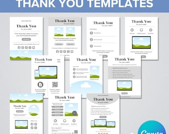 Editable Digital Download Instructions Canva Template, Custom Thank You Template, DIY Digital Download, Etsy Digital Download Product Link
