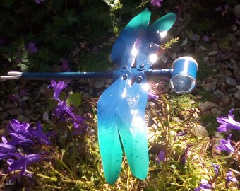 Blue Dragonfly garden ornament