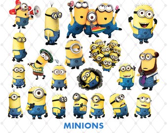 Minions Clipart, PNG Clip Art Files, Minions Printable Images, Digital Download, Scrapbook, Minions Despicable Me Party, Blue-043