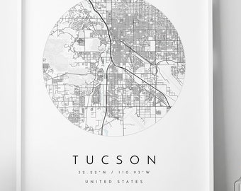 Tucson arizona map Etsy picture relating to Printable Map of Tucson Az identify Tucson arizona map Etsy
