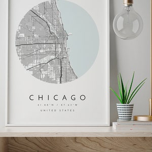 Map of Chicago, City Map, Chicago Map, Minimalist Map, Chicago Print, Chicago Poster, Chicago Art, Modern Chicago Map Print, Office Print