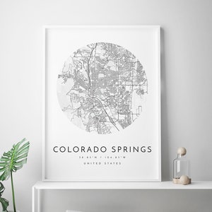 Colorado Springs Map, Colorado Springs poster, Colorado Springs map poster, Colorado Springs art, map of Colorado Springs, Colorado Springs