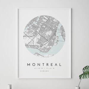 Carte de Montréal, carte minimaliste, impression de Montréal, impression de carte de Montréal, affiche de Montréal, art de Montréal, carte de Montréal, art de carte de ville de Montréal, carte