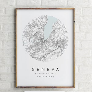 Genf Karte, Genf Poster, Genf Kartenplakat, Genf Kunst, Karte von Genf, Druck von Genf, Kartenplakat von Genf Schweiz, moderne Kartenkunst