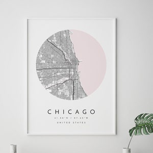 Map of Chicago, City Map, Chicago Map, Minimalist Map, Chicago Print, Chicago Poster, Chicago Art, Modern Chicago Map Print, Office Print
