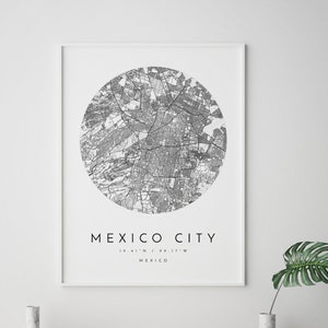 Mapa da Cidade do México, Cidade do México, México, Mapa da cidade, Mapa da cidade natal, Impressão do mapa da Cidade do México, arte de parede, Cartaz de mapa, Mapa minimalista da Cidade do México, presente