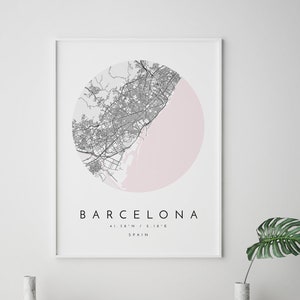 Carte de Barcelone, affiche de Barcelone, affiche de carte de Barcelone, art de Barcelone, carte de Barcelone, impression de Barcelone, affiche de carte de Barcelone, Espagne