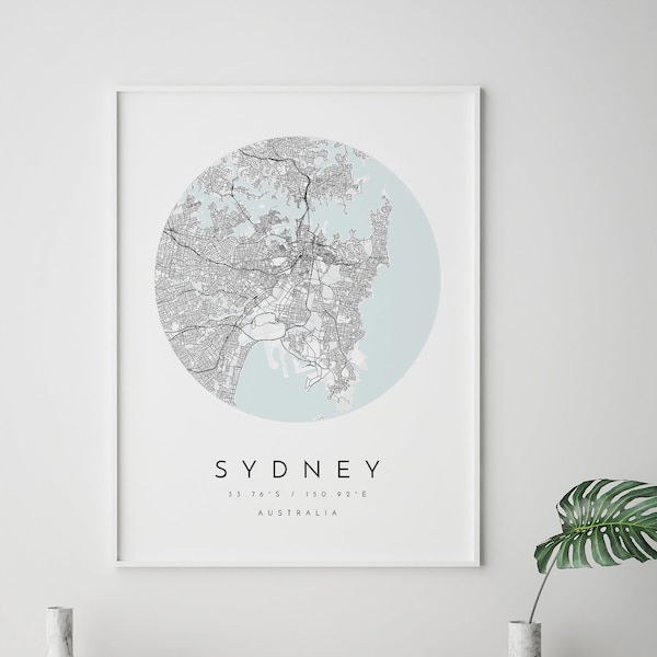 Sydney Karte, Sydney Karte, Minimalist Karte, Sydney Australien Karte, Sydney Print, Sydney Poster, Sydney Art, Modern Map Print Sydney, Sydney