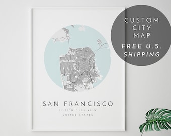 Personalized Map Print, Custom Wedding Gift, Map Print, Custom Locations, Your Choice, Anniversary, Custom Map, Home Town Map, City Map
