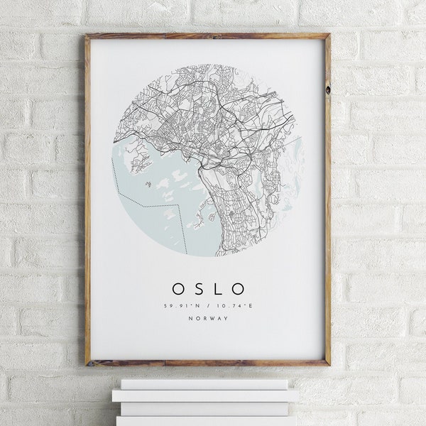 City Map, Oslo Map, Minimalist Map, Oslo Print, Oslo Poster, Oslo Art, Modern Map Print, Map of Oslo, Oslo, Norway, Oslo City Map, Oslo Map