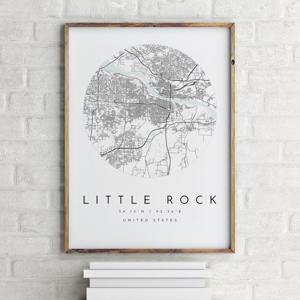 Little Rock City Map, Map of Little Rock, Home Town Map, City Map, Little Rock Print, wall art, Little Rock Arkansas, Map Poster, Map Art
