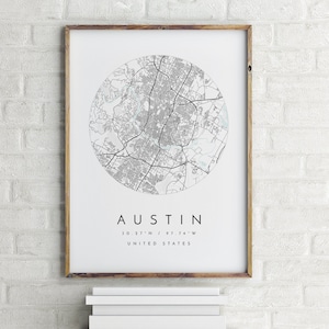 Austin Map, Circle Map,  Austin Print, Austin Poster, Austin Art, Austin Texas city map, Map of Austin, Austin City Map Art, Austin Texas