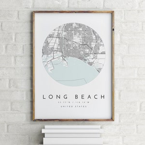 Long Beach Map, Minimalist Map,  Long Beach, CA Print, Long Beach Poster, Long Beach Art, Modern Map Print, Map of Long Beach, Long Beach CA