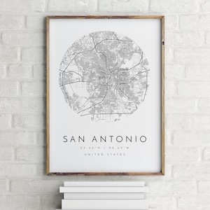San Antonio Map, Minimalist Map, San Antonio Print, San Antonio Poster, San Antonio Art, Modern Map Print, Map of San Antonio, San Antonio