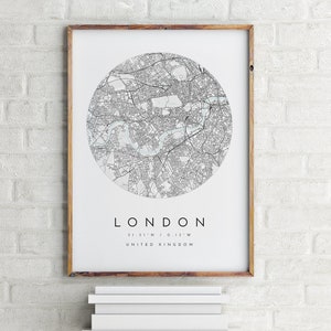 Map of London, London Map Print, London Print, Minimalist Map, Home Map, City Map Print, Modern Map, Modern Map Print, Minimalist City Map