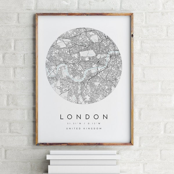 Map of London, London Map Print, London Print, Minimalist Map, Home Map, City Map Print, Modern Map, Modern Map Print, Minimalist City Map
