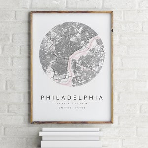 Philadelphia Map, Minimalist Map, Philadelphia Print, Philadelphia Poster, Philadelphia Art, Modern Map Print, Map of Philadelphia, City Map