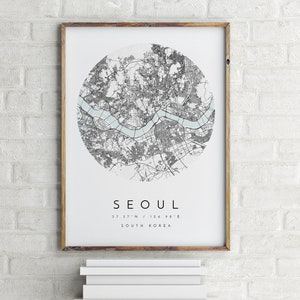 City Map Poster, Seoul Map, Minimalist Map, Seoul Print, Seoul Poster, Seoul Art, Modern Map Print, Map of Seoul, City Map, Seoul, S.Korea
