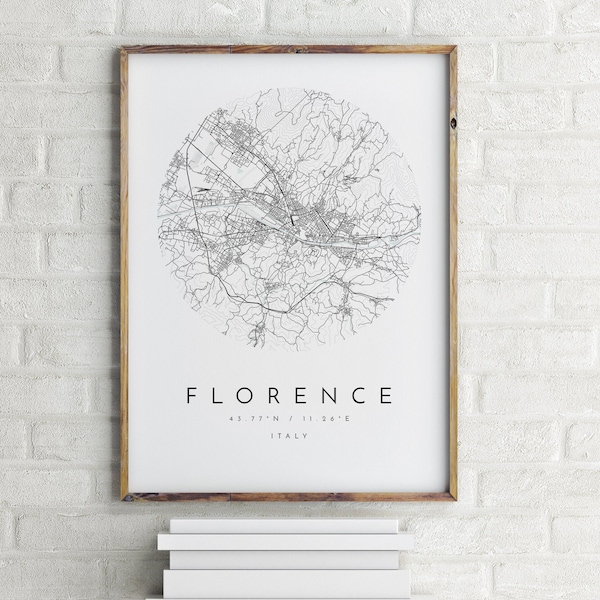 Florence Map, Florence poster, Florence map poster, Florence art, map of Florence, print of Florence, map poster of Florence, City Map, Map