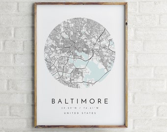 ATLAS Baltimore Ravens Poster Sports Art City Skyline Print Man Cave Decor 12x16