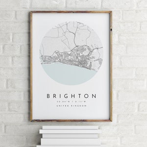 Brighton Karte, Brighton Großbritannien Karte Druck, Karte Kunst, Brighton, Brighton Karte Druck, Brighton Karte, Karte Poster, Brighton, Brighton art