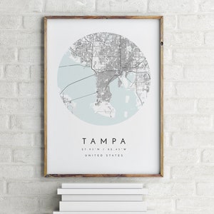 Tampa City Map, Tampa Print, Tampa Poster, Tampa map, Map of Tampa, map poster Tampa, Tampa town map, Tampa wall art, Tampa Florida City Map