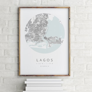 Lagos Map, Lagos, Nigeria, City Map, Home Town Map, Lagos Print, wall art, Map Poster, Minimalist Map Art, mapologist, gift