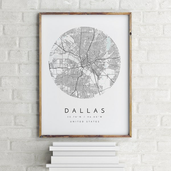 Dallas Map, Dallas Texas Map, Minimalist Map, Dallas Print, Dallas Poster, Dallas Art, Map Poster of Dallas, Dallas Map Art, City Map Dallas