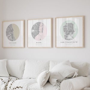 Ensemble de trois cartes personnalisées, carte carrée personnalisée, cadeau personnalisé, impression de carte, lieux personnalisés, au choix, anniversaire, carte personnalisée, apologiste