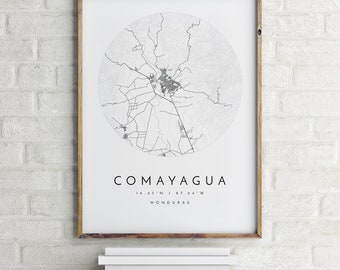 Mapa De Comayagua Honduras Comayagua Map Honduras Comayagua Gift Map Home Town Map Minimalist Map Art  City Map Comayagua Print Map Poster Art & Collectibles Digital Prints  Lifepharmafze.com