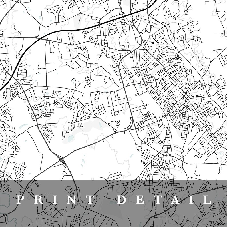 Concord Map Concord North Carolina City Map Home Town Map Etsy