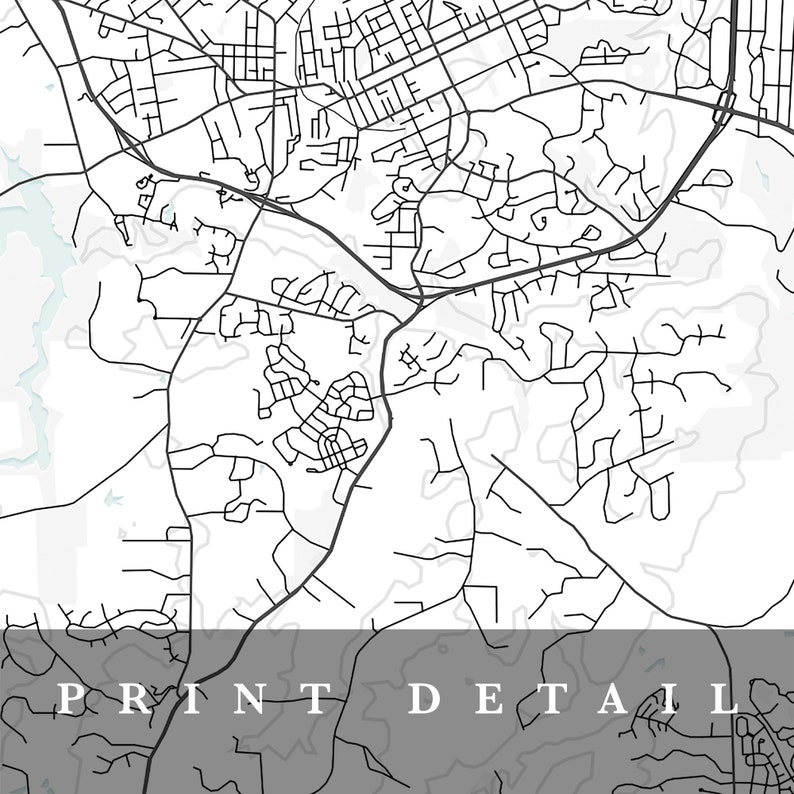 Chapel Hill City Map Map Print Map Art City Map Print - Etsy