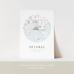 Setubal Map Poster: Minimalist City Art (Fine Matte Paper) image 3
