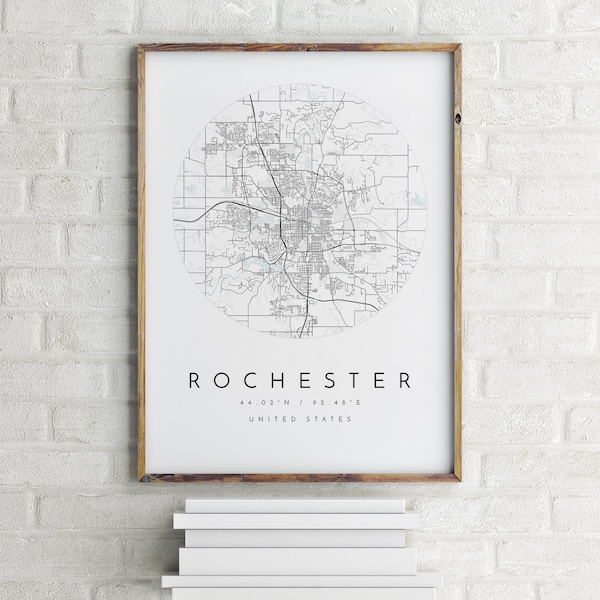 Rochester Map Etsy