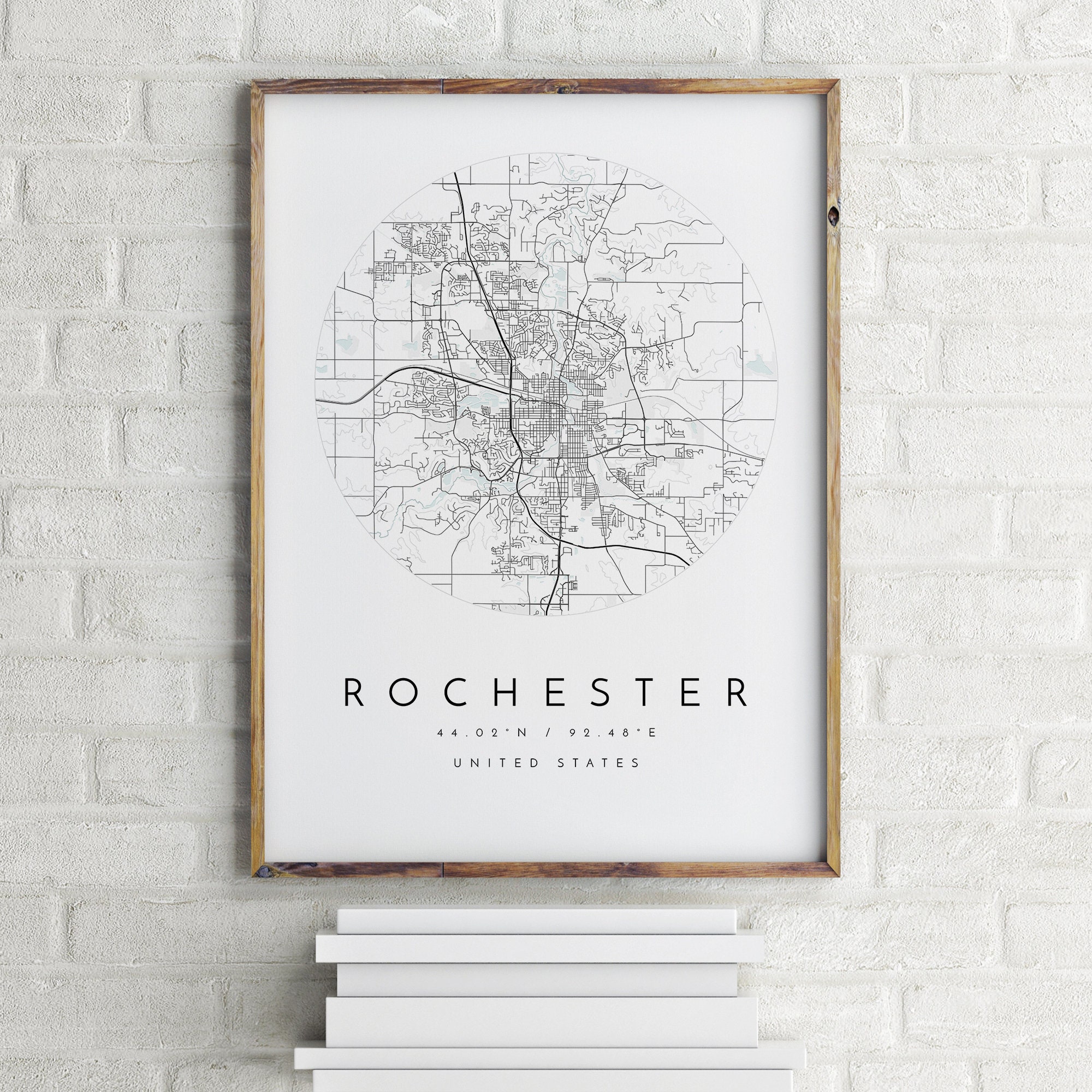 Rochester Map Rochester Minnesota City Map Home Town Map - Etsy