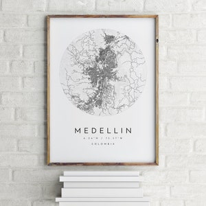 Medellin Map, Medellin, Colombia, City Map, Home Town Map, Medellin Print, wall art, Map Poster, Minimalist Map Art, mapologist, gift