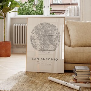 San Antonio Map, Minimalist Map, San Antonio Print, San Antonio Poster, San Antonio Art, Modern Map Print, Map of San Antonio, San Antonio image 4