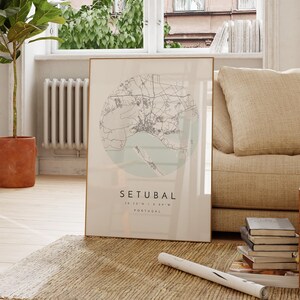 Setubal Map Poster: Minimalist City Art (Fine Matte Paper) image 4